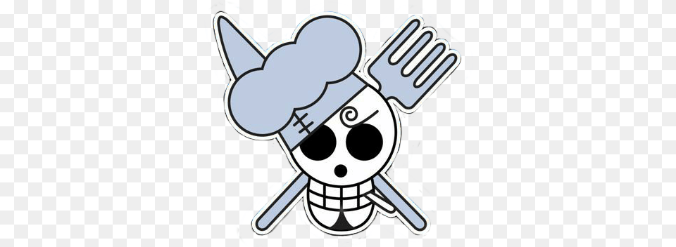 Onepiece Skull Sanji Sticker By Lost Boy One Piece Sanji Skull, Cutlery, Fork Free Png Download