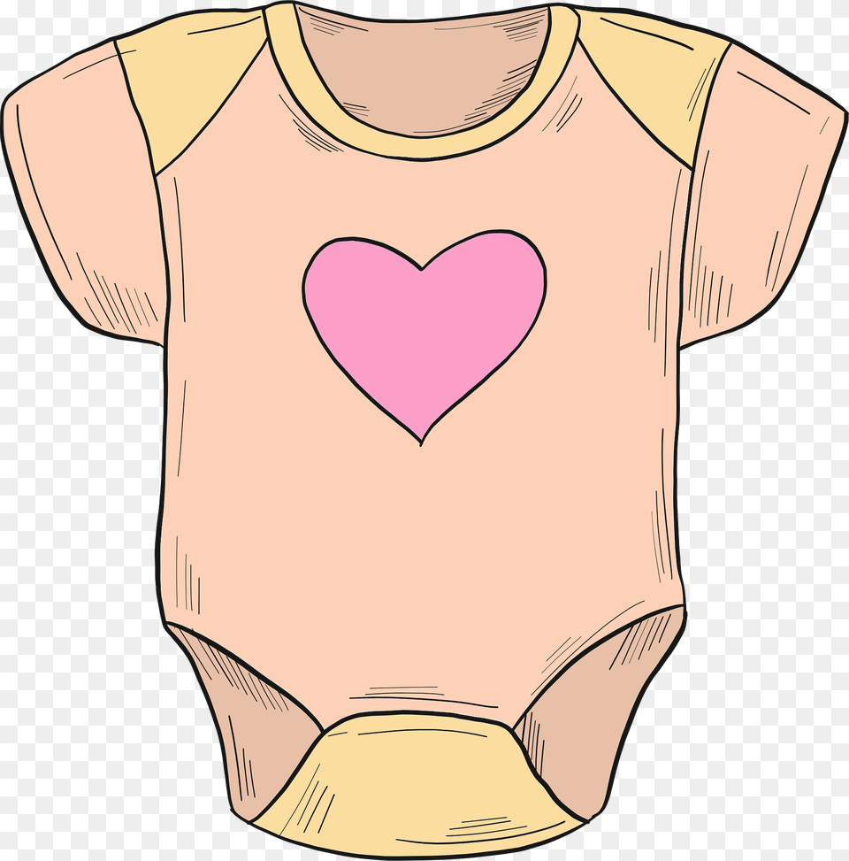 Onesie Clipart, Clothing, T-shirt, Heart, Symbol Free Png Download