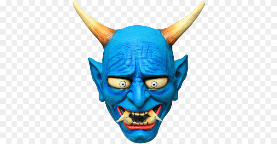 Oni Demon Horror Mask Halloween Blue Japanese Demon Mask, Animal, Fish, Sea Life, Shark Free Png