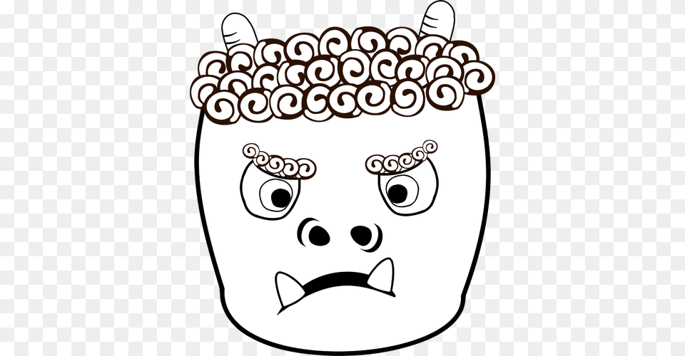 Oni Japanese Demon Vector Drawing, Sticker, Stencil, Art, Baby Free Png Download