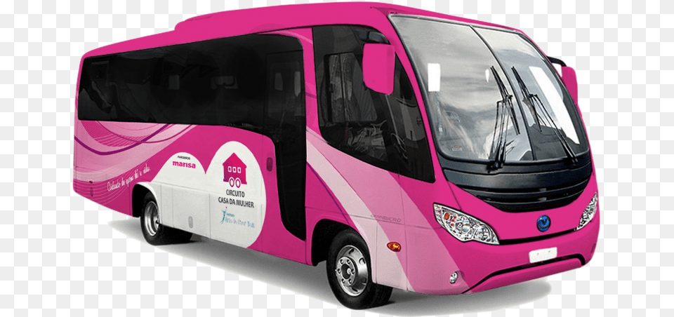 Onibus Cor De Rosa, Bus, Transportation, Vehicle, Tour Bus Free Png Download