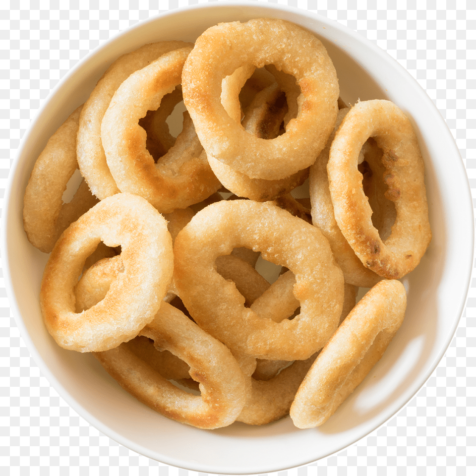 Onion Ring, Plate, Food, Bread, Pretzel Free Png Download