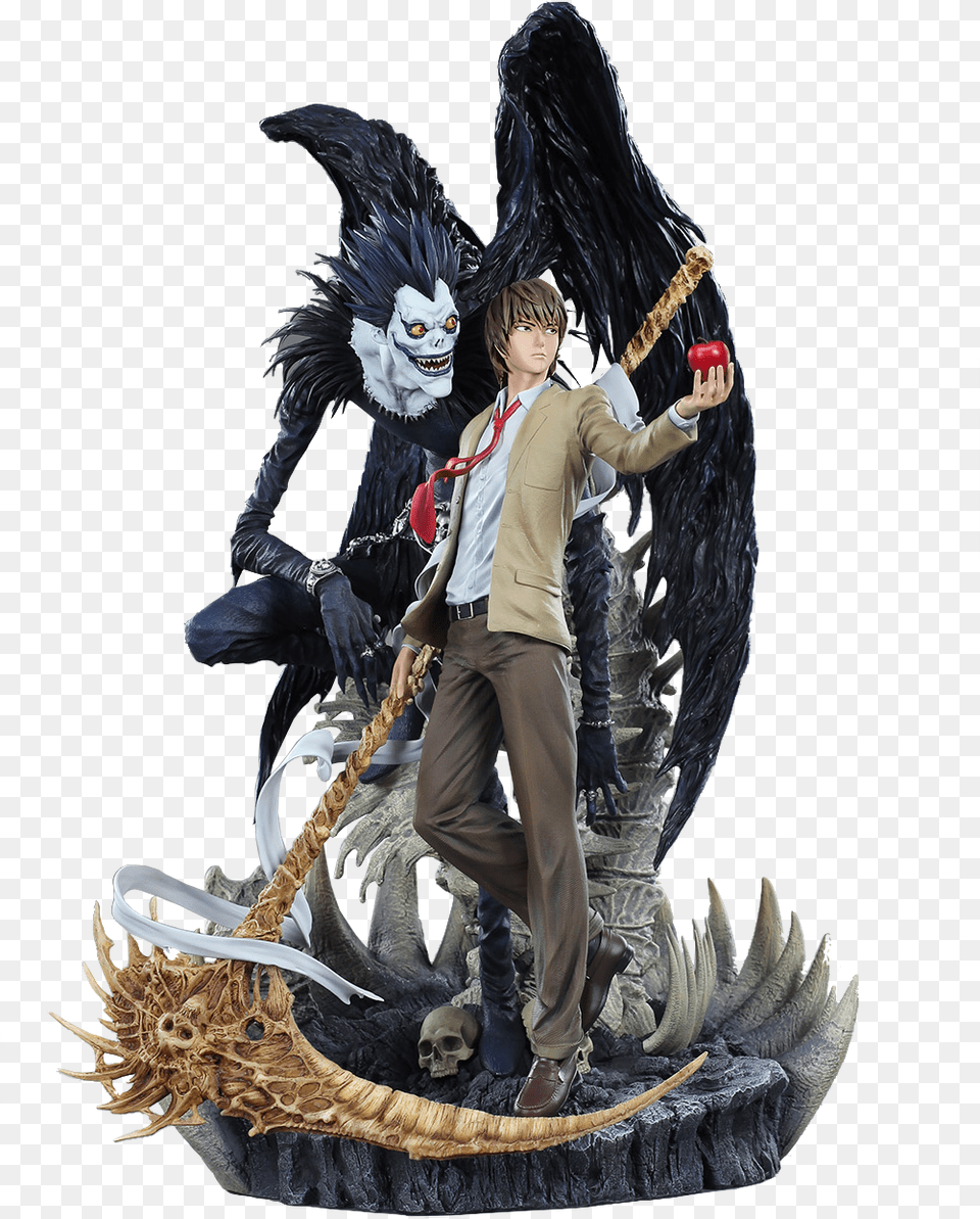 Oniri Creations Death Note Light Amp Death Note Statue, Adult, Male, Man, Person Free Png