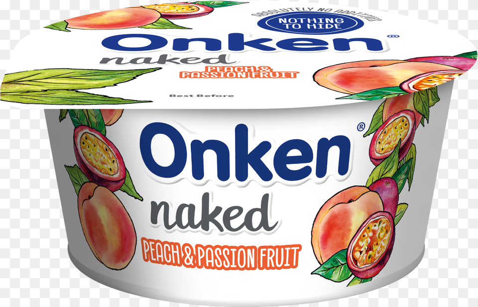 Onken Naked Peach Amp Passion Fruit Yogurt Onken Naked Yogurt, Dessert, Food, Plant, Produce Png