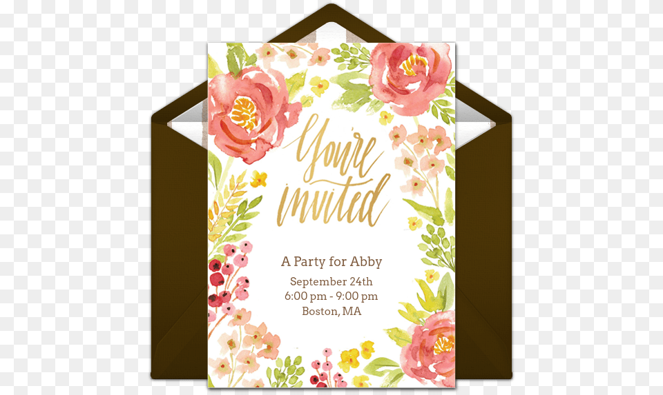 Online Birthday Invitation Flower, Mail, Greeting Card, Envelope, Food Free Png Download