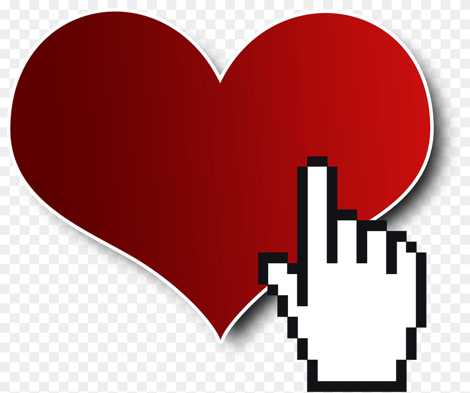 Online Dating Is Very Deceptive Hand Cursor, Heart Free Png