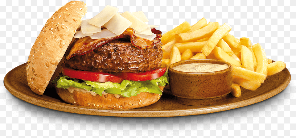Online Food Ordering System, Burger, Food Presentation, Fries Png Image