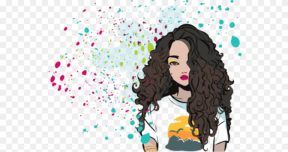 Online Image Editor Curly Hair Animation Drawing, Art, Graphics, Adult, Person Free Transparent Png