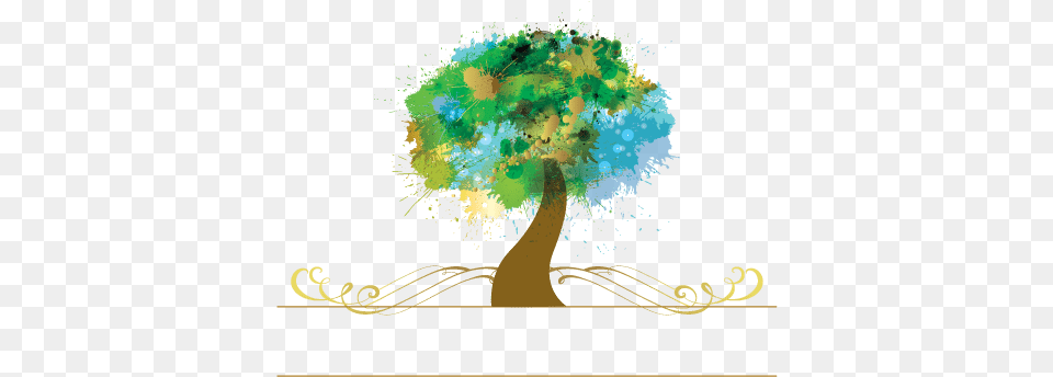 Online Logo Maker Tree, Plant, Art, Graphics, Painting Free Png Download