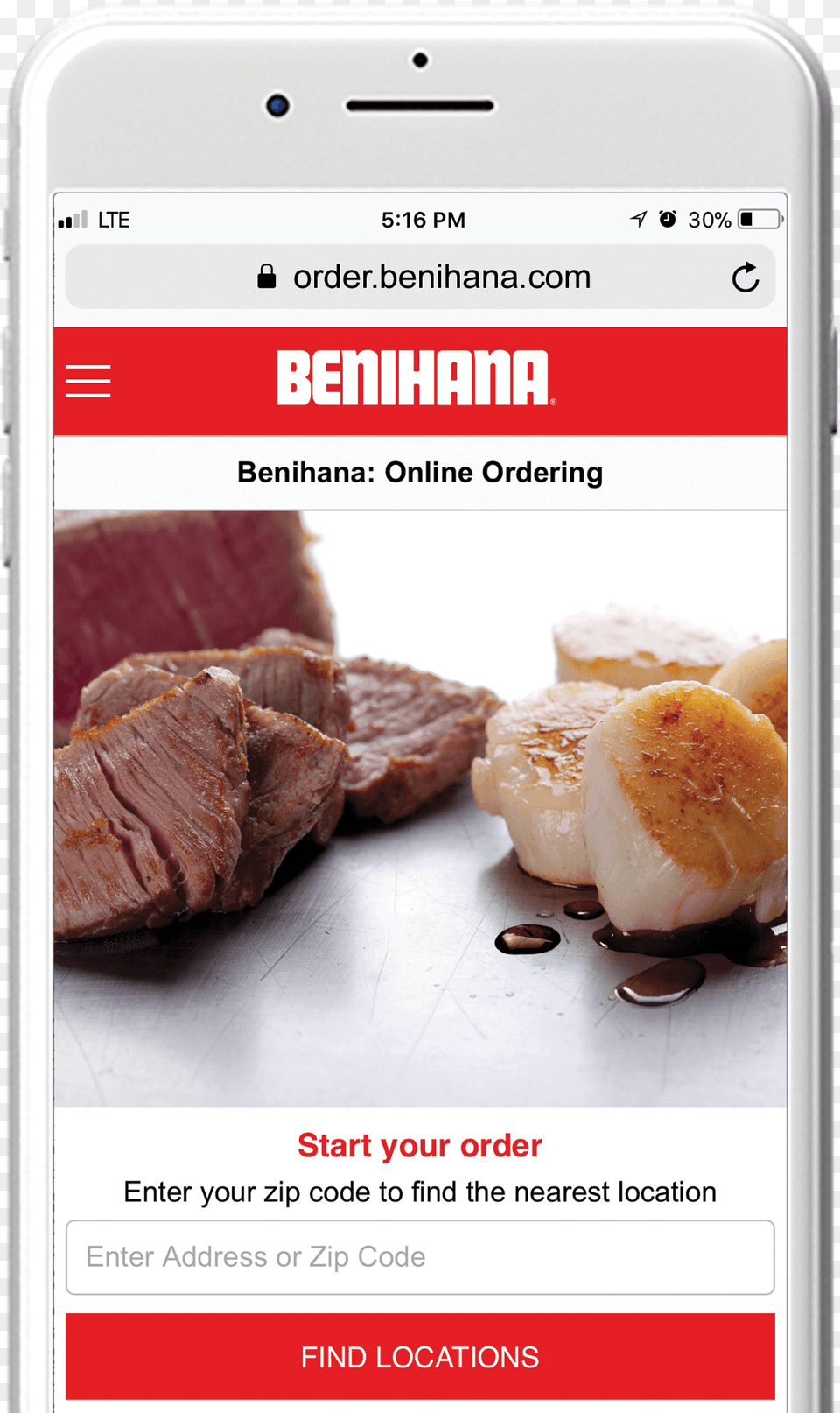 Online Ordering Benihana Menu, Food, Meat, Pork, Steak Free Png Download