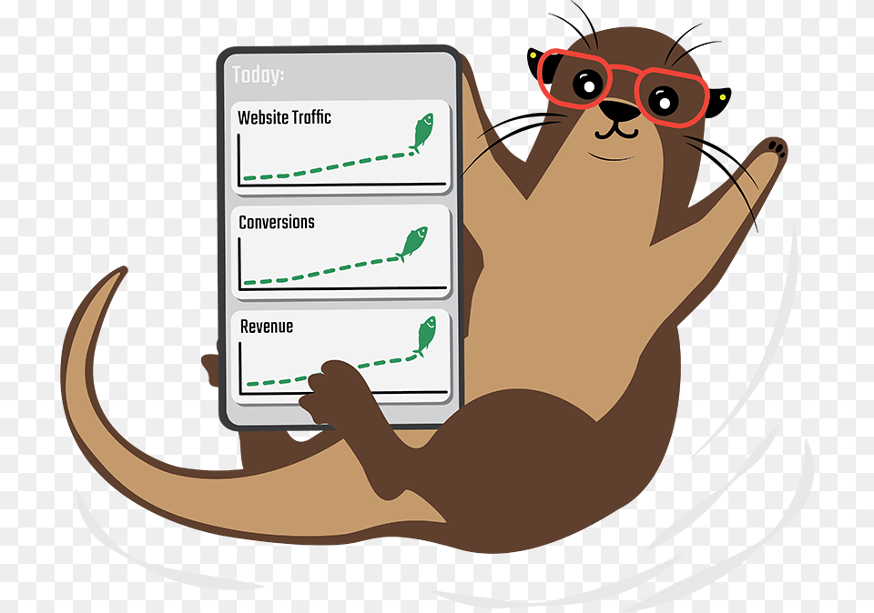 Online Otter Holding Phone Cartoon, Hardware, Electronics, Animal, Mammal Free Png Download