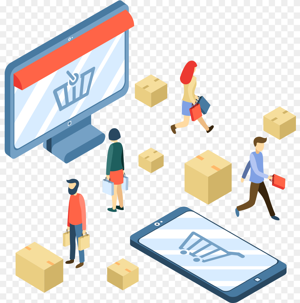 Online Shopping, Box, Person, Package Delivery, Cardboard Png