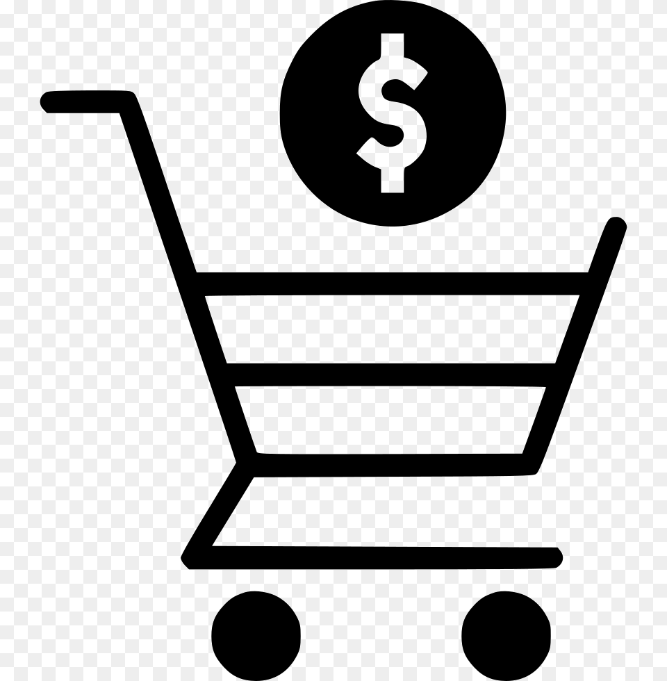 Online Shopping Cart Trolly Dollar Sign Currency Payment Transparent Background Cart Icon, Stencil, Shopping Cart, Device, Grass Free Png Download