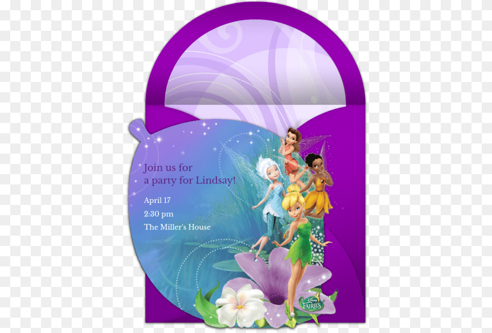 Online Tinkerbell Birthday Invitations, Advertisement, Figurine, Poster, Person Free Transparent Png
