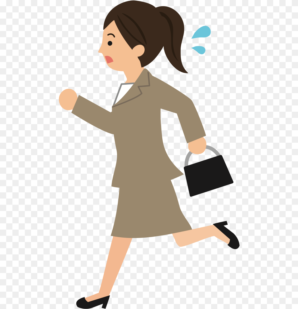 Onlinelabels Clip Art Late For Work 2 Girl In Job Clipart, Accessories, Long Sleeve, Handbag, Sleeve Free Png