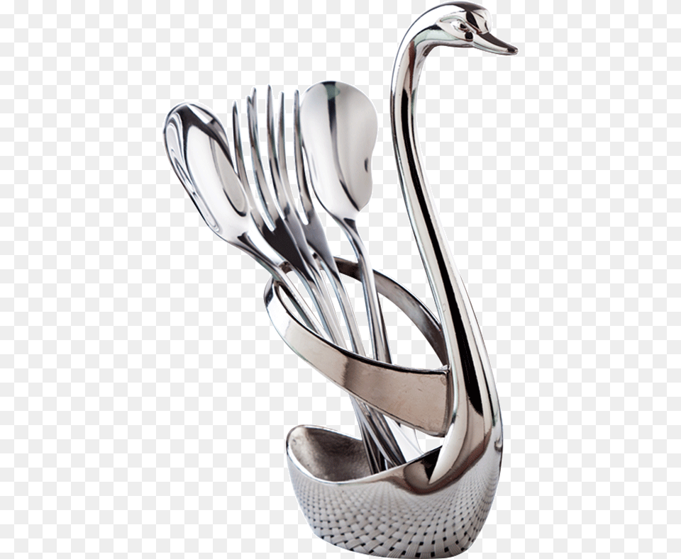 Onlycook Cygnus Creativo De Acero Inoxidable Tenedor Designer Stainless Steel Dinner Set, Cutlery, Fork, Spoon, Smoke Pipe Png Image