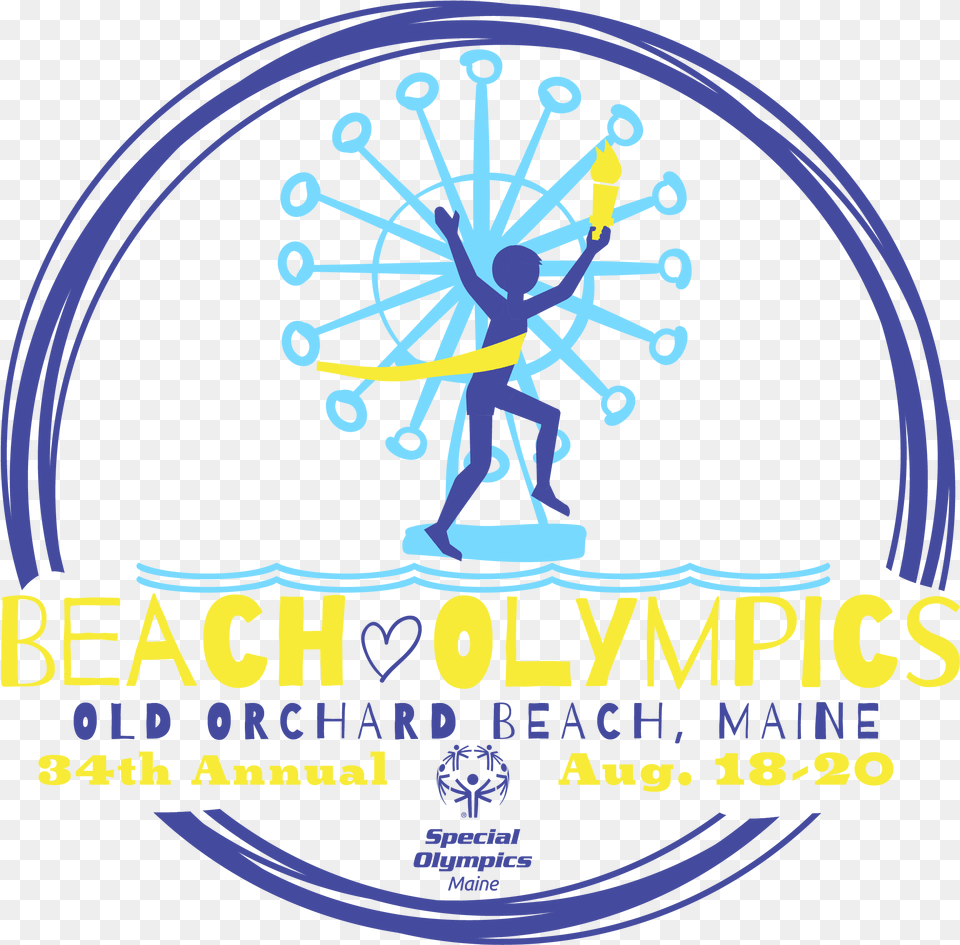 Oob Beach Olympics Logo 2017 Yellow Poster, Advertisement, Amusement Park, Ferris Wheel, Fun Png Image