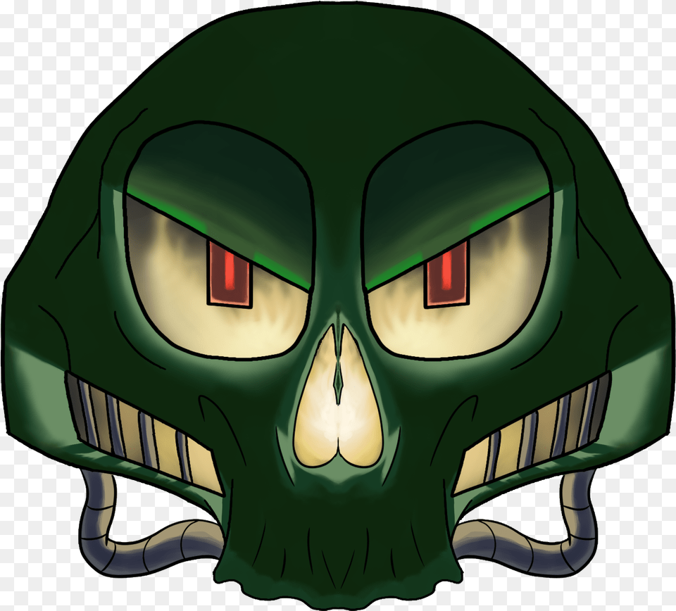 Oofdagames Spooky Skull Illustration, Alien, Green, Clothing, Hardhat Free Png Download