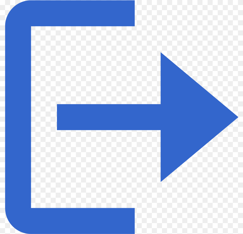Oojs Ui Icon Logout Ltr Progressive Blue Logout Icon, Symbol, Sign, Weapon Png