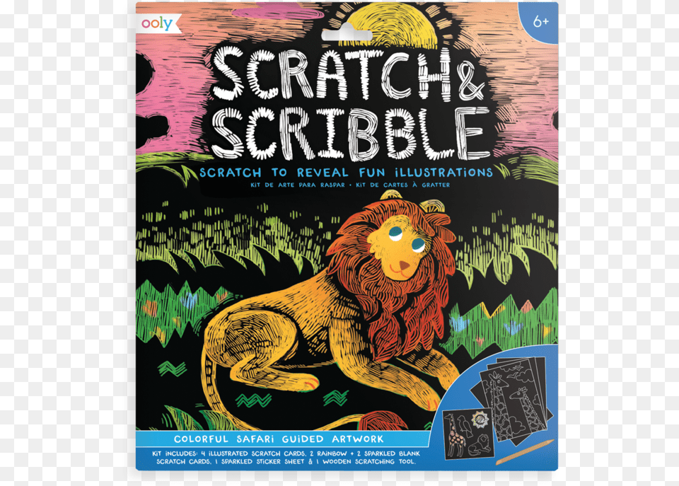 Ooly Scratch And Scribble, Animal, Book, Lion, Mammal Png Image