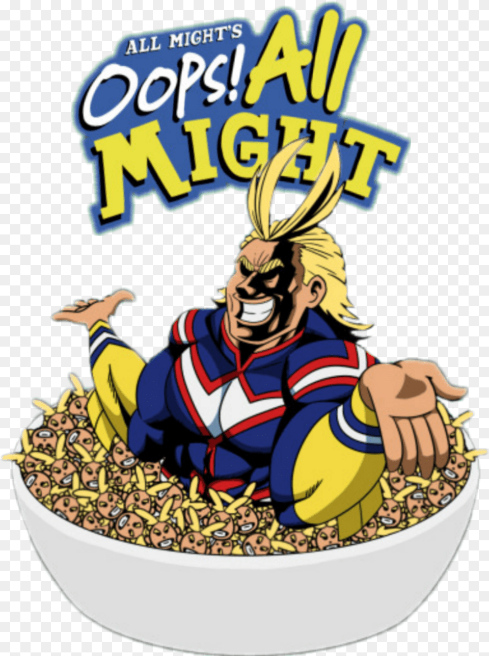 Oops Allmight Cereal Freetoedit Bnha Mha, Book, Comics, Publication, Person Free Transparent Png
