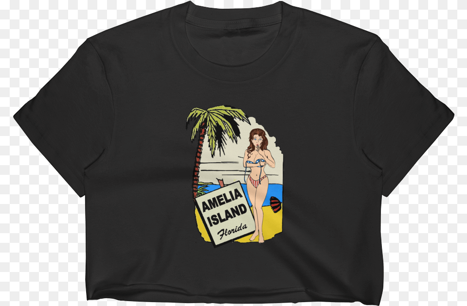 Oops My Bathing Suit Short Sleeve Cropped T Shirt Black Crop Top, Clothing, T-shirt, Person, Face Free Png Download