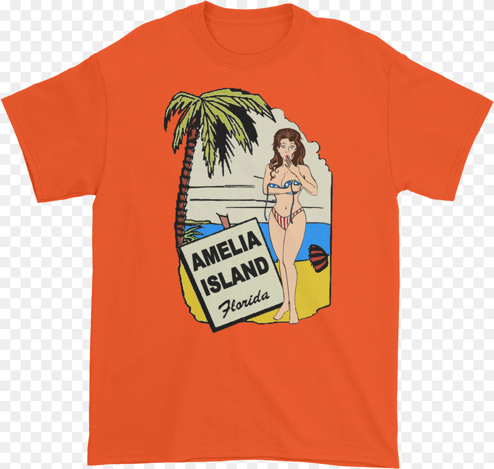 Oops My Bathing Suit Ultra Cotton T Shirt Orange T Shirt, Clothing, T-shirt, Person, Face Free Png
