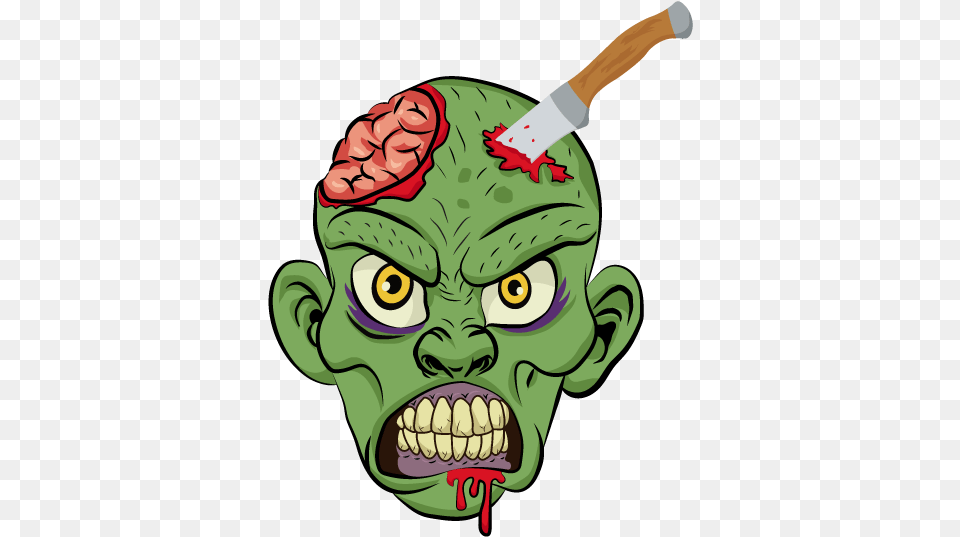 Oozer Halloween Vector Skull Creepy Illustrative Zombie Comic Illustration Bloody Brains, Green, Art, Baby, Person Free Png