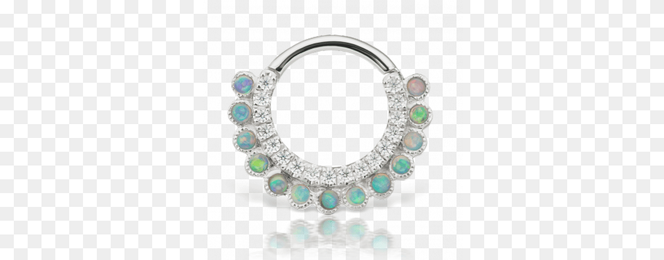 Opal And Cubic Zirconia Apsara Clicker Image Maria Tash Apsara Clicker, Accessories, Gemstone, Jewelry, Ornament Free Transparent Png