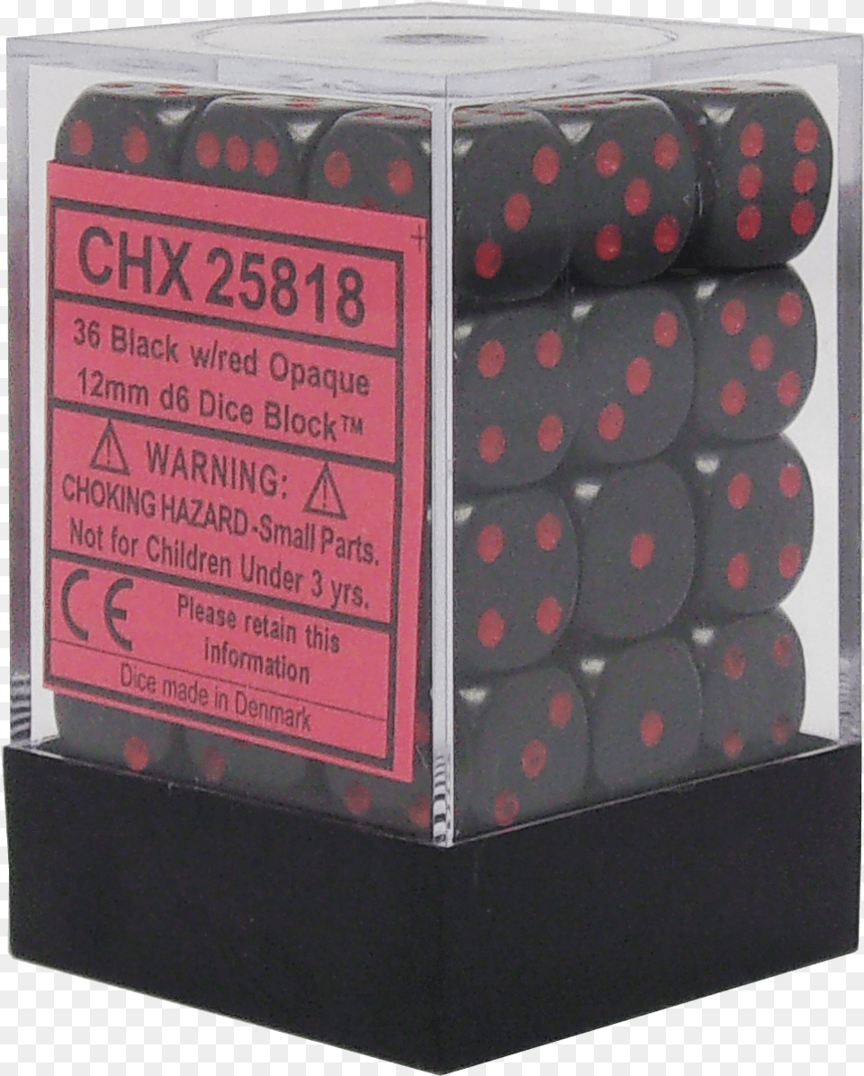 Opaque Black With Red 12mm D6 Fireworks, Tape, Game, Dice Free Transparent Png