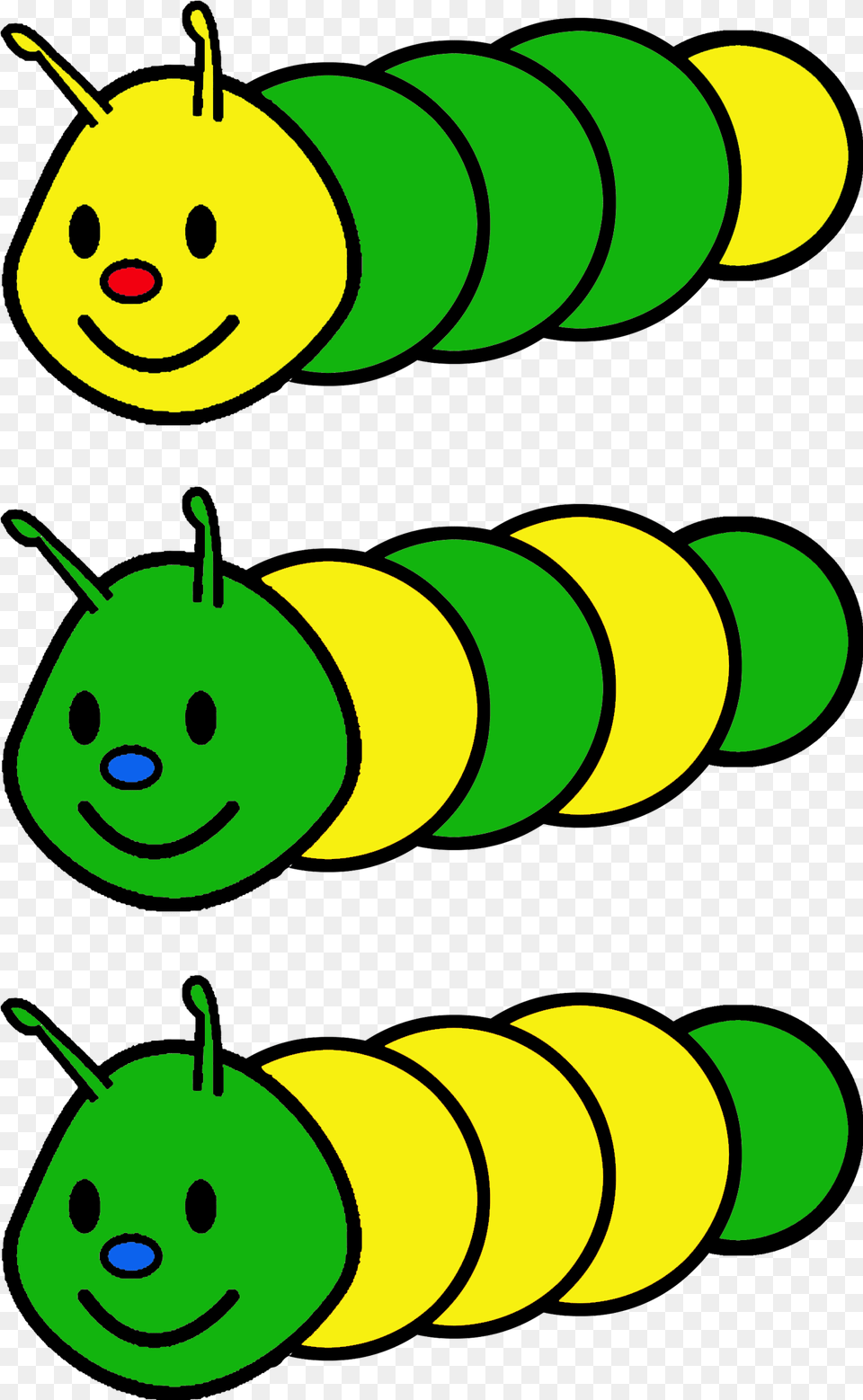 Opdrachtkaart 7 Kleurenrups A5 Formaat Caterpillar Coloring Page, Green, Food, Fruit, Plant Free Png