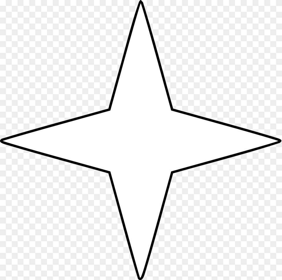 Open 4 Point Star Svg, Star Symbol, Symbol, Cross Free Transparent Png