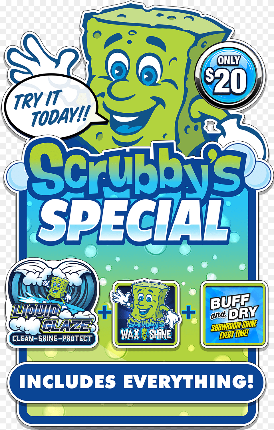 Open 7 Days A Week Scrubby39s Car Wash, Advertisement, Poster, Face, Head Png Image