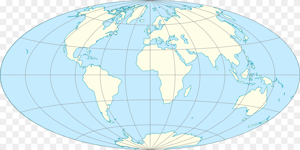 Open Aitoff Projection Earth, Astronomy, Globe, Outer Space, Planet Png Image