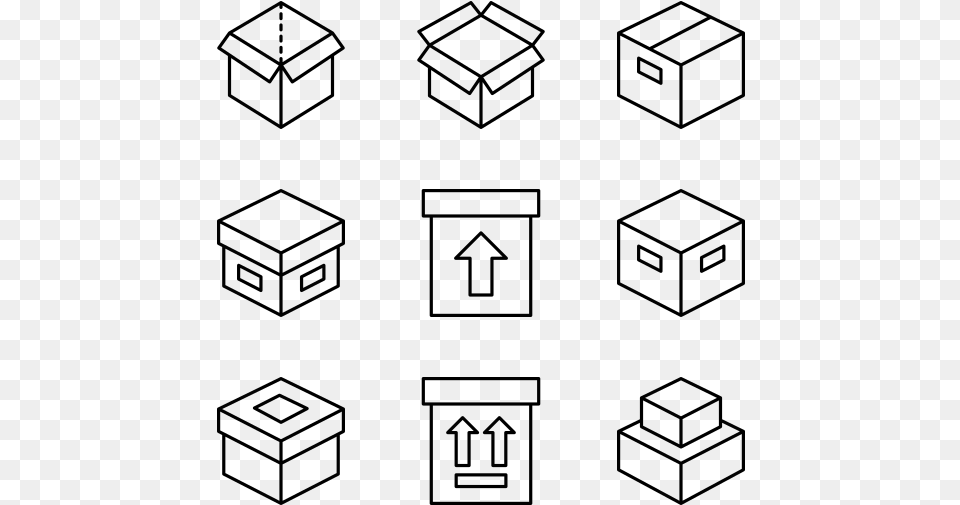 Open And Close Boxes Black And White, Gray Free Png Download