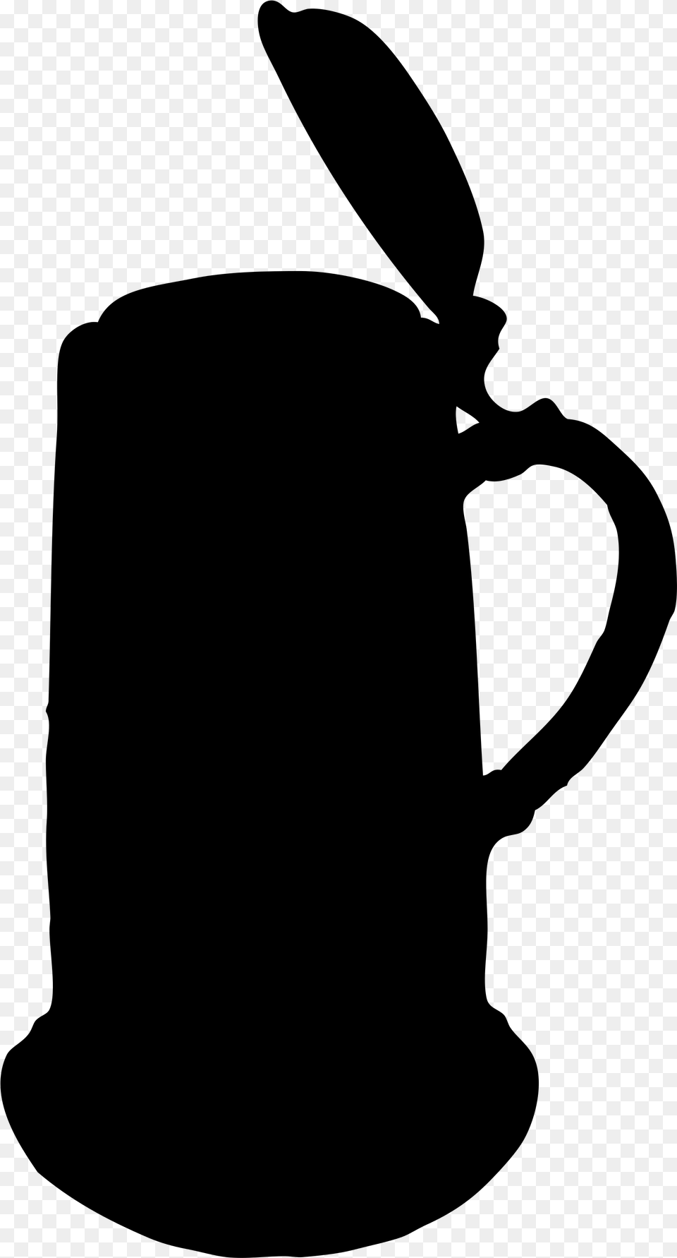 Open Beer Stein Silhouette Vector, Gray Free Transparent Png