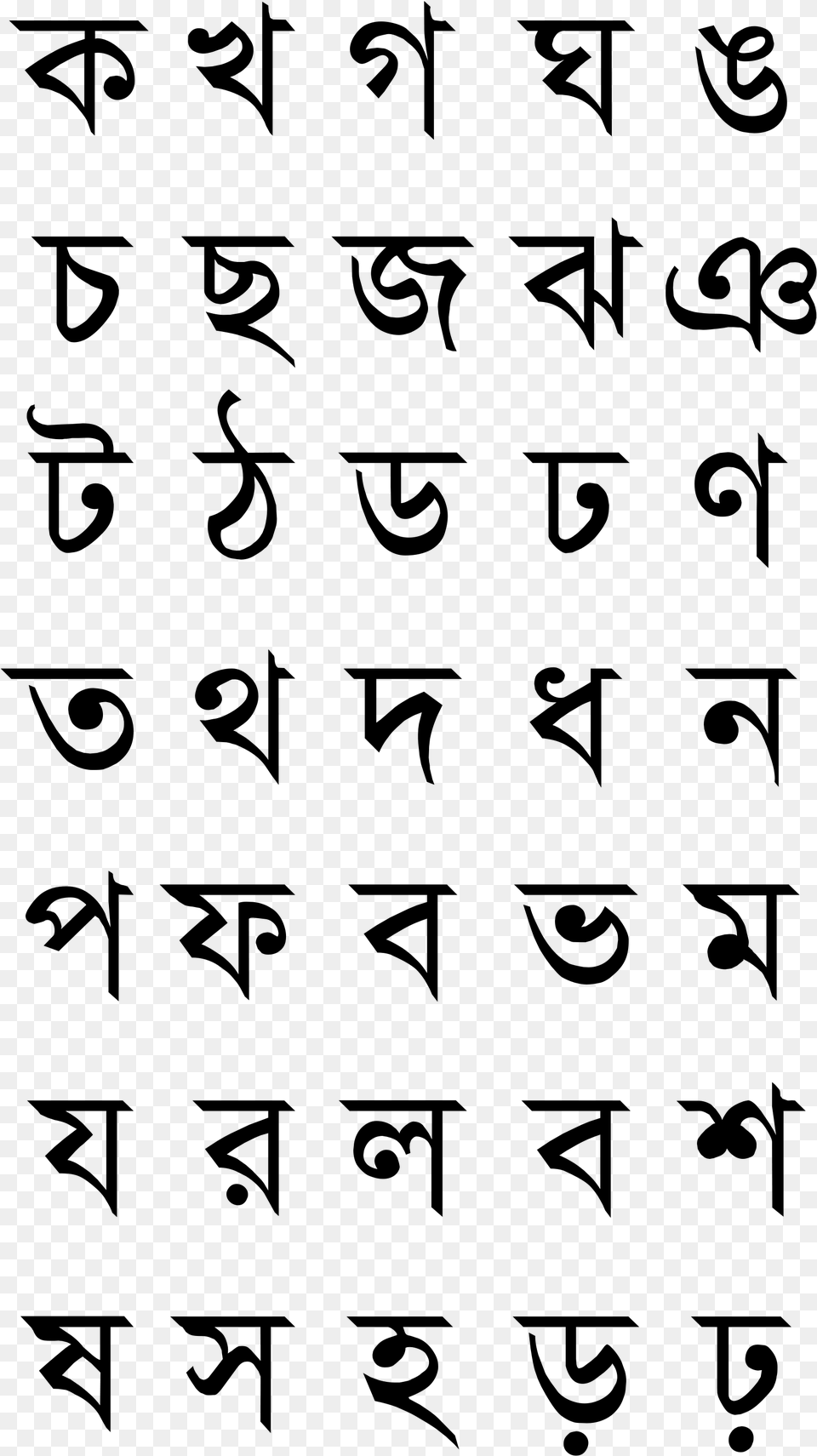 Open Bengali Ka Kha Ga, Gray Free Png Download
