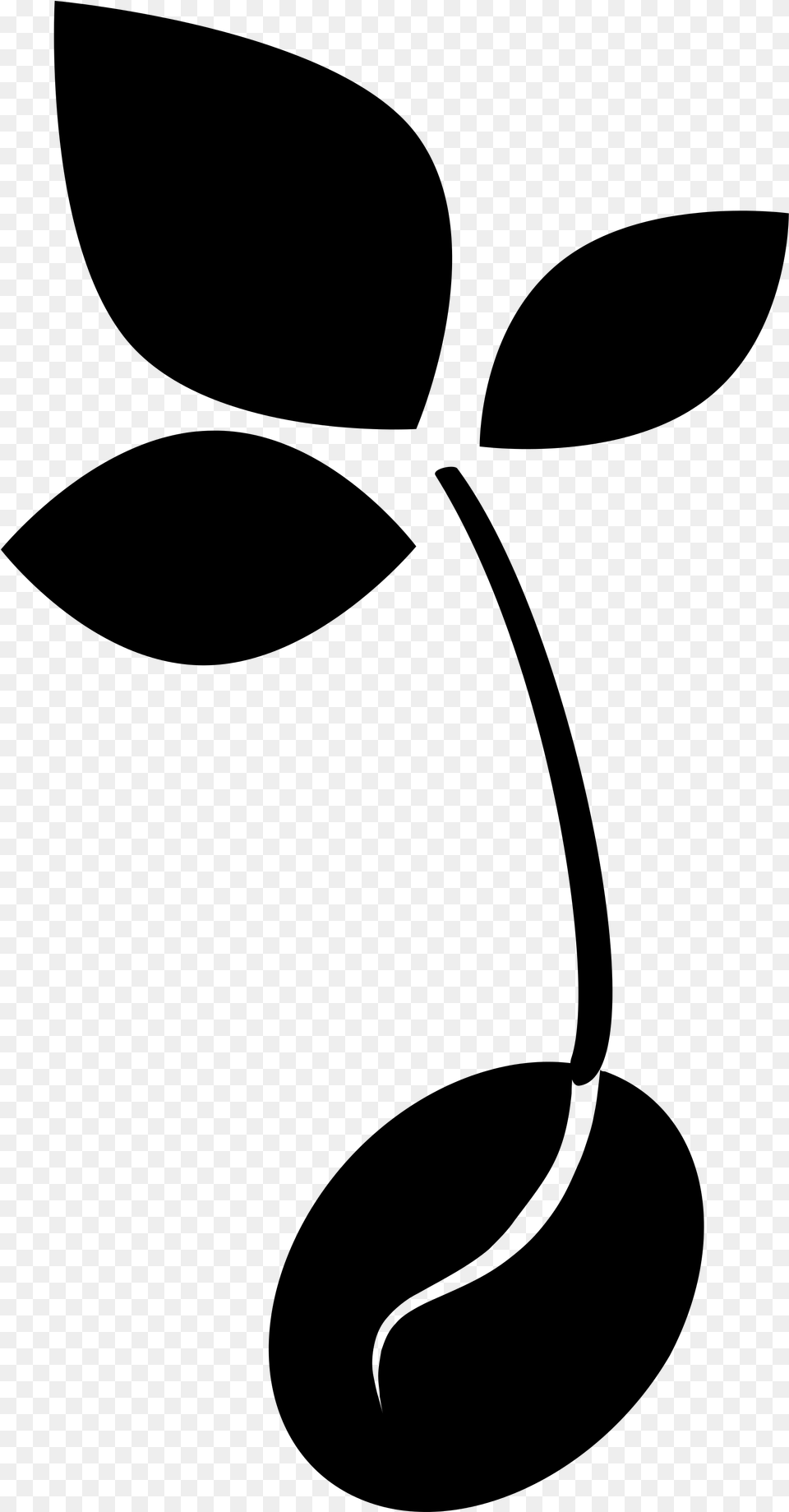 Open Black And White Seedling Clipart, Gray Free Transparent Png