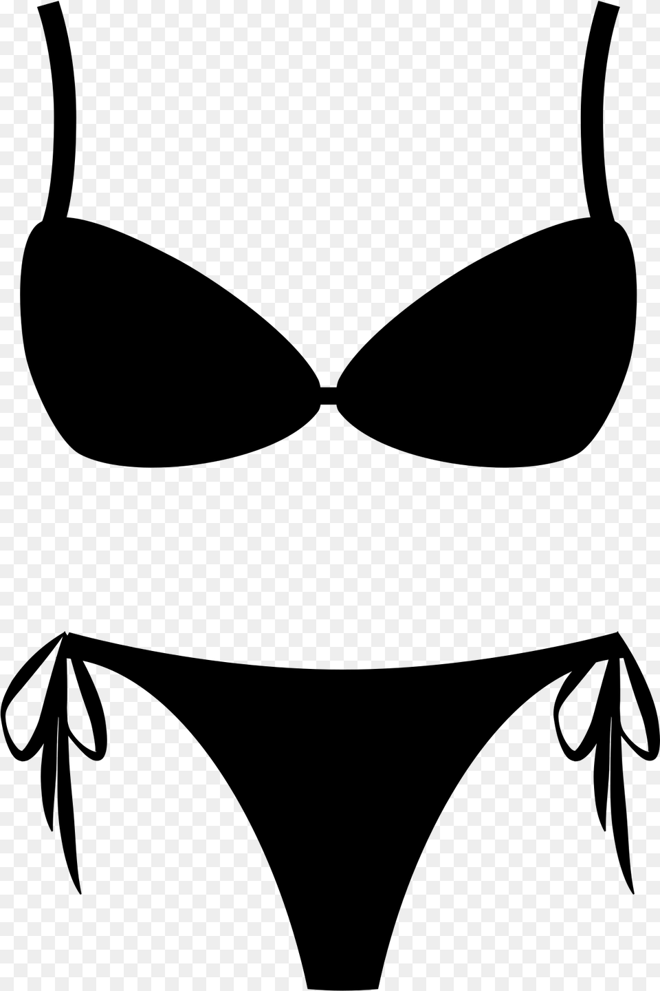 Open Black Bikini Emoji, Gray Png