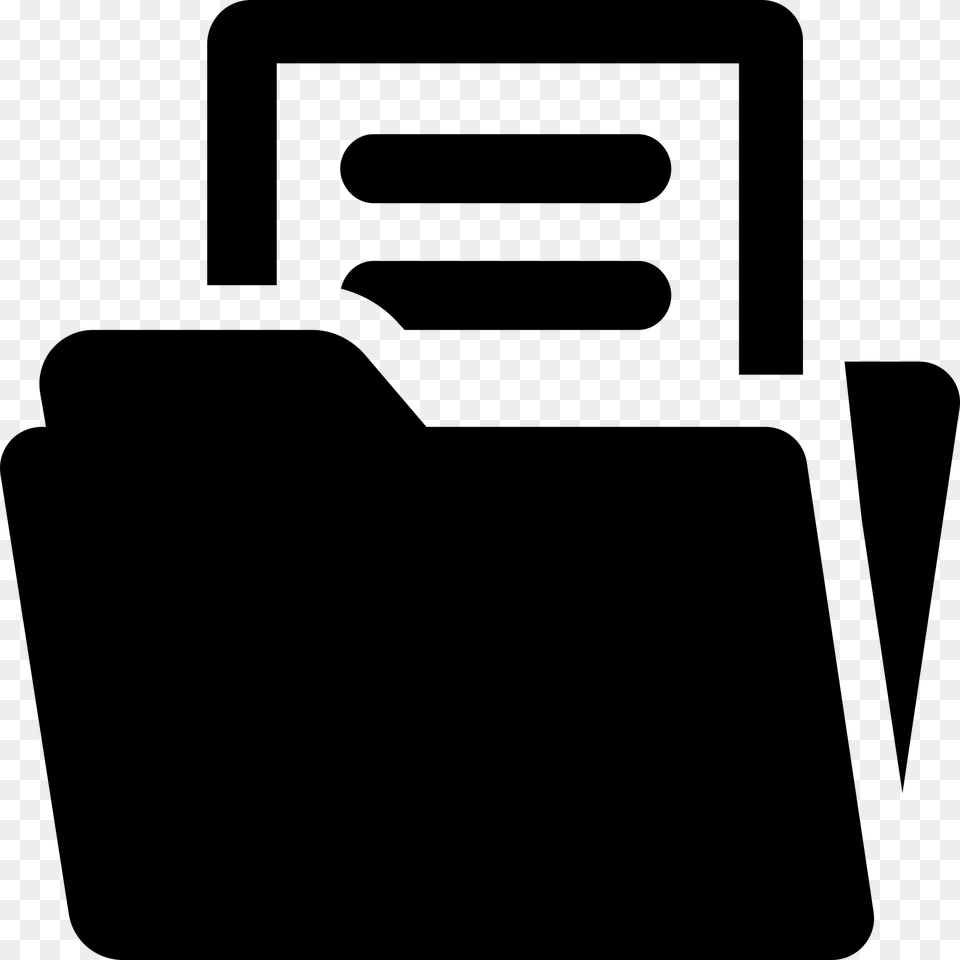 Open Black File Folder Gray Free Transparent Png