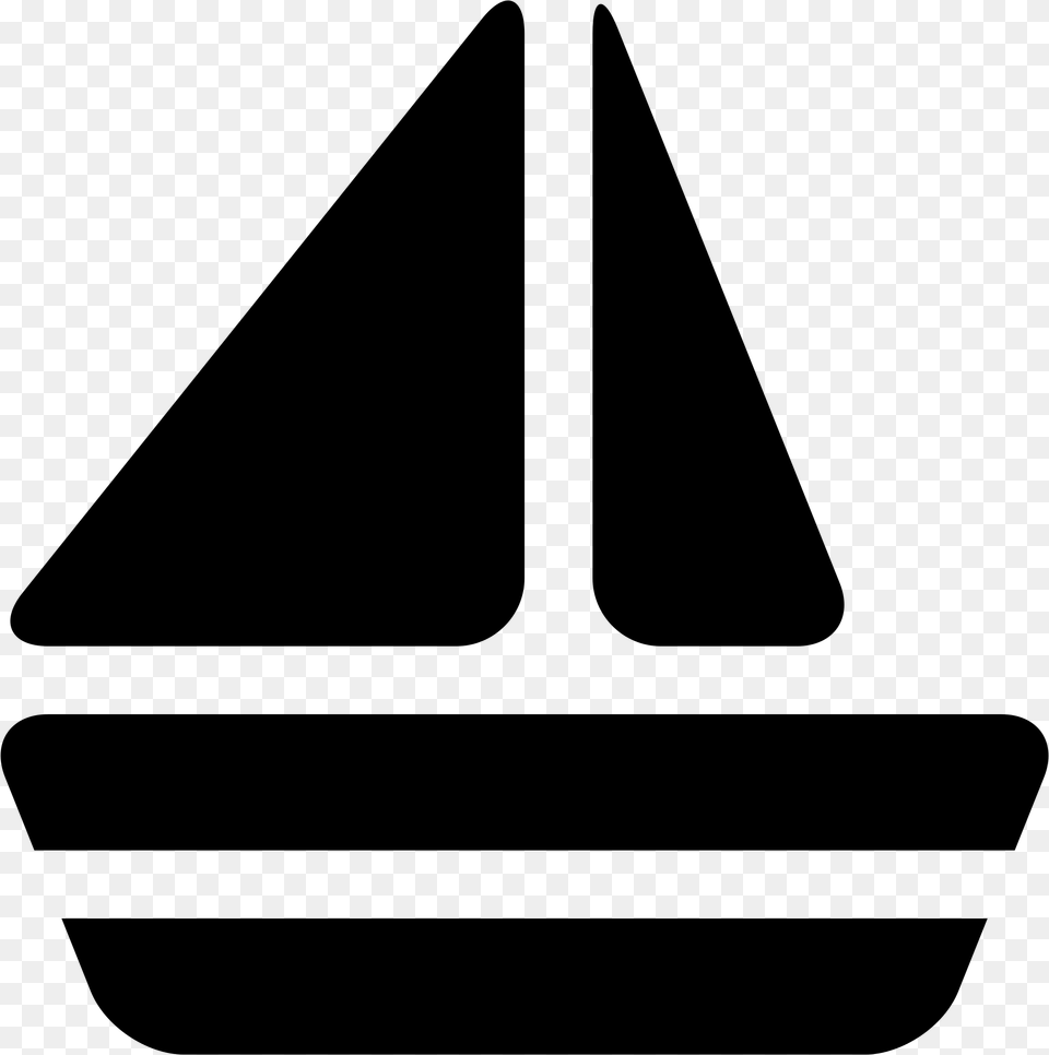 Open Boat Icon, Gray Png Image