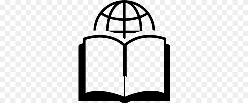 Open Book And Earth Vector Open Book Logo Black And White, Gray Png Image