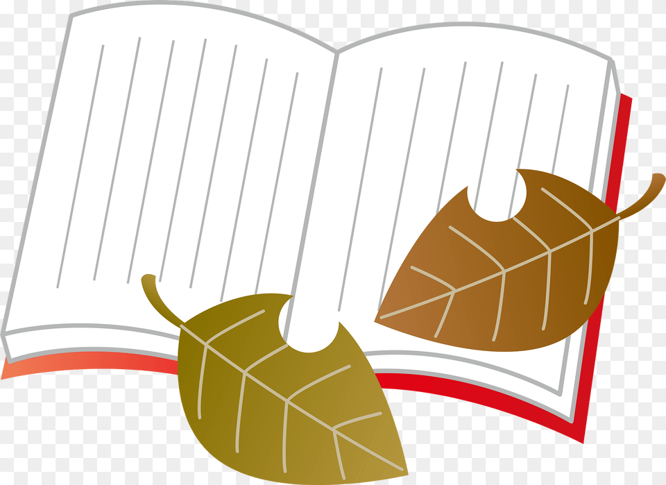 Open Book And Fallen Leaves Clipart, Leaf, Plant, Page, Text Free Png