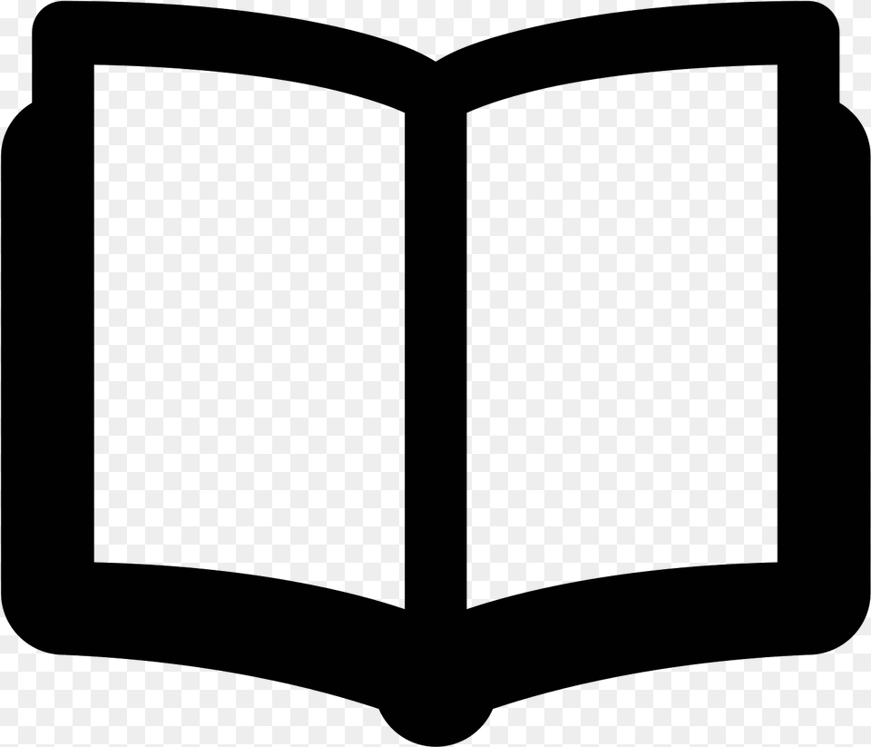 Open Book Icon, Gray Png