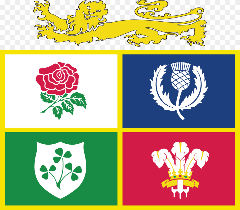 Open British Lions Rugby Flag, Flower, Plant, Rose, Emblem Free Png Download