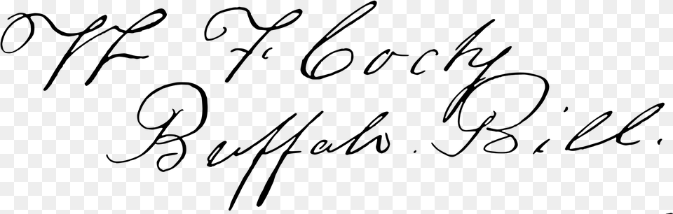 Open Buffalo Bill Signature, Gray Free Png Download