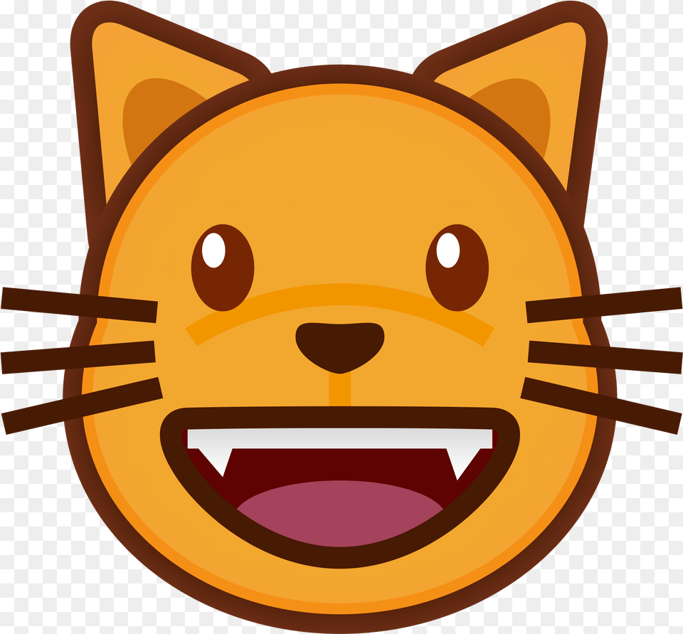 Open Cartoon Cat With Mouth Open, Disk, Cutlery, Fork Free Transparent Png