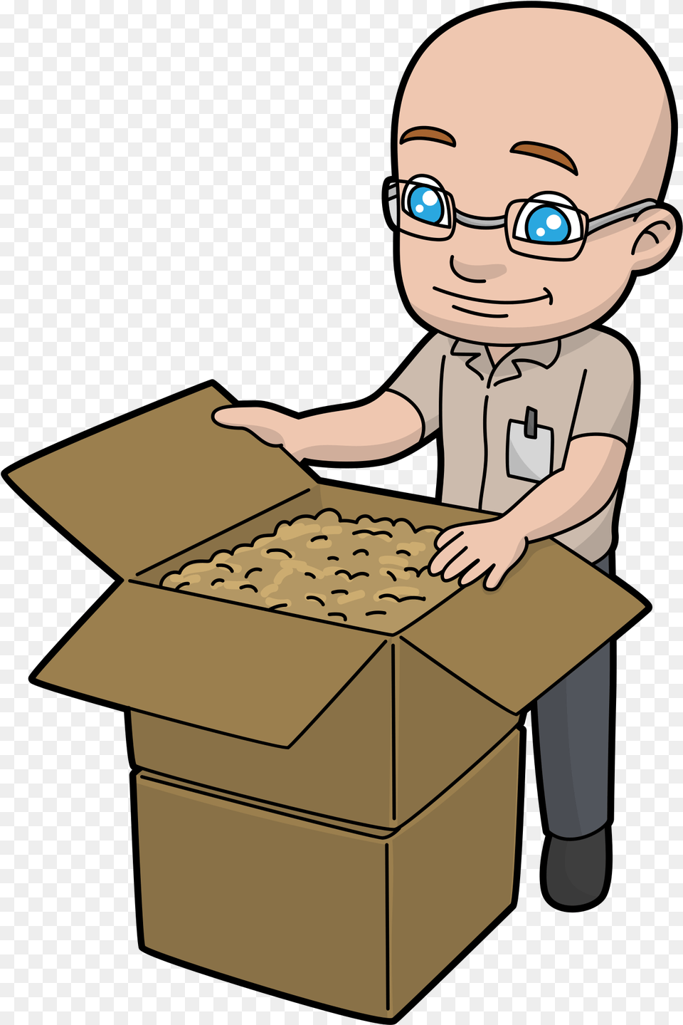 Open Cartoon Opening A Package, Box, Cardboard, Carton, Person Free Transparent Png