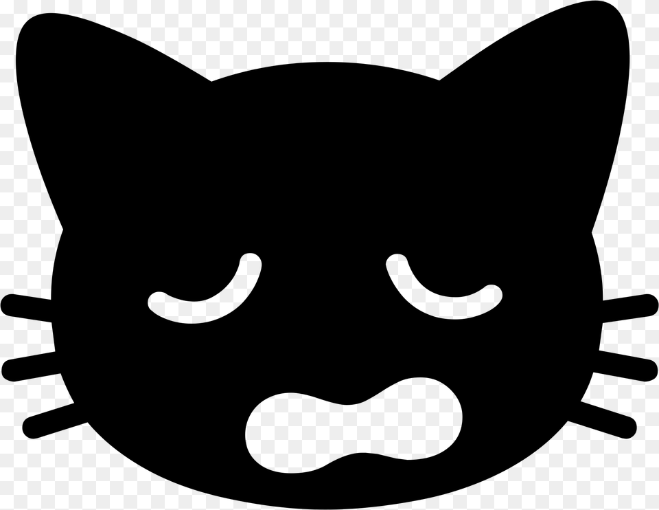 Open Cat Love Emoji, Gray Free Png
