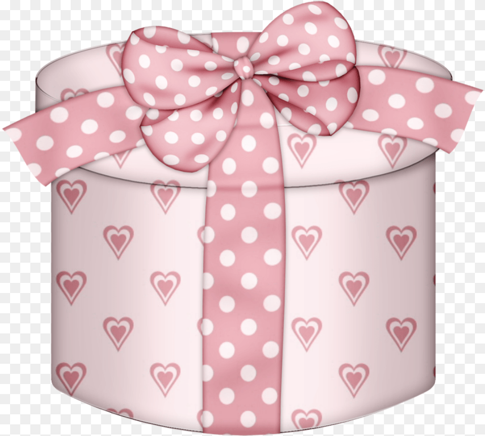 Open Christmas Present Box Pink Hearts Round Gift Pink Gift Box Clip Art, Accessories, Formal Wear, Tie Free Png Download
